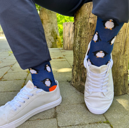 Swole Panda NAVY PENGUIN BAMBOO SOCKS 7-11 - Image 3