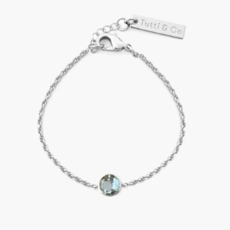 Tutti & Co Birthstone DECEMBER Blue Topaz Bracelet Silver (BR601S)