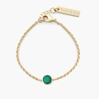 Tutti & Co Birthstone MAY Green Onyx Bracelet Gold (BR593G)