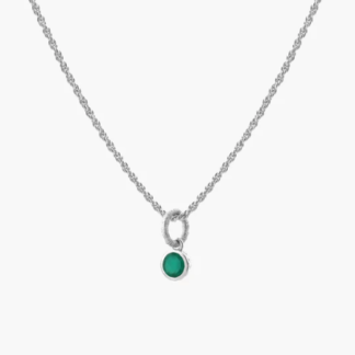 Tutti & Co Birthstone MAY Green Onyx Necklace Silver (NE619S)