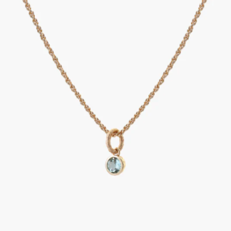 Tutti & Co Birthstone DECEMBER Blue Topaz Necklace Gold (NE626G)