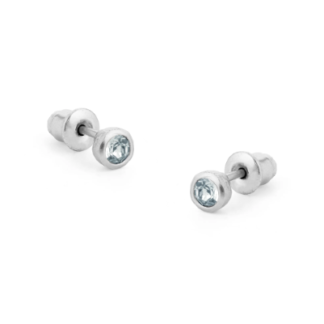 Tutti & Co Birthstone DECEMBER Blue Topaz Stud Earring Silver (EA542S)