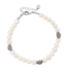 Claudia Bradby Pearl Bracelet with 3 Labradorite Beads - Image 2