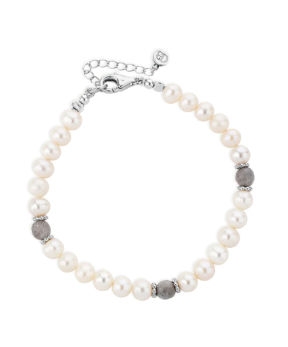 Claudia Bradby Pearl Bracelet with 3 Labradorite Beads - Image 2