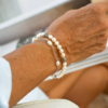 Claudia Bradby Pearl Bracelet with 3 Labradorite Beads - Image 3