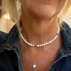 Claudia Bradby Pearl with 3 Labradorite ChokerNecklace - Image 2