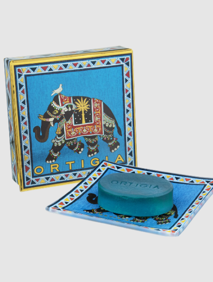 Ortigia Sandalo Olive Oil Soap & Glass Plate Boxed