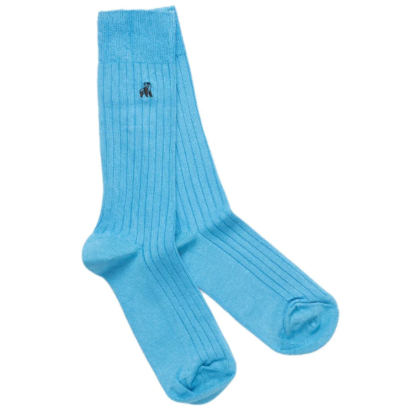 Swole Panda SKY BLUE RIBBED BAMBOO SOCKS 7-11