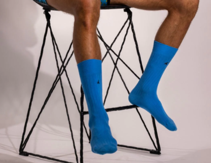 Swole Panda SKY BLUE RIBBED BAMBOO SOCKS 7-11 - Image 5