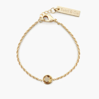 Tutti & Co Birthstone NOVEMBER Citrine Bracelet Gold (BR600G)