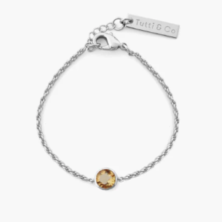 Tutti & Co Birthstone NOVEMBER Citrine Bracelet Silver (BR600S)