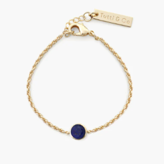 Tutti & Co Birthstone SEPTEMBER Lapis Lazuli Bracelet Gold (BR598G)