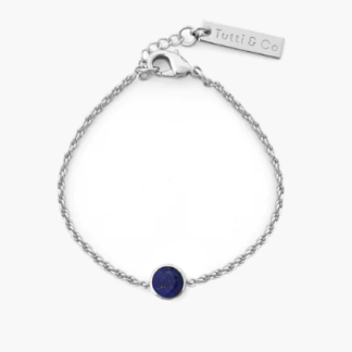 Tutti & Co Birthstone SEPTEMBER Lapis Lazuli Bracelet Silver (BR598S)