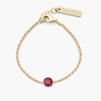 Tutti & Co Birthstone JULY Ruby Bracelet Gold (BR596G)