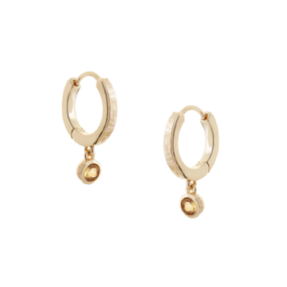 Tutti & Co Birthstone Hoop Earrings NOVEMBER Citrine Gold (EA552G)