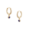 Tutti & Co Birthstone Hoop Earrings SEPTEMBER Lapis Lazuli Gold (EA550G)