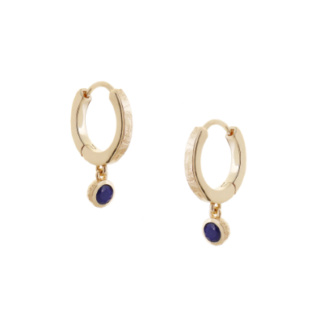Tutti & Co Birthstone Hoop Earrings SEPTEMBER Lapis Lazuli Gold (EA550G)