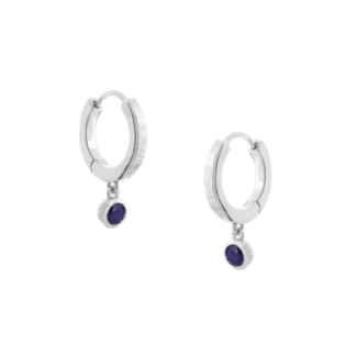 Tutti & Co Birthstone Hoop Earrings SEPTEMBER Lapis Lazuli Silver (EA5450S)