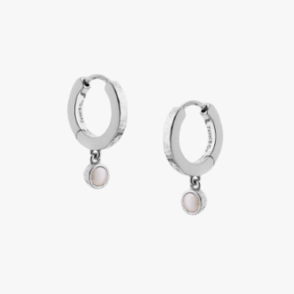 Tutti & Co Birthstone Hoop Earrings JUNE Pearl Silver (EA567S)