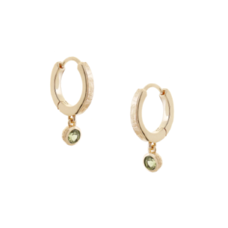 Tutti & Co Birthstone Hoop Earrings AUGUST Peridot Gold (EA549G)