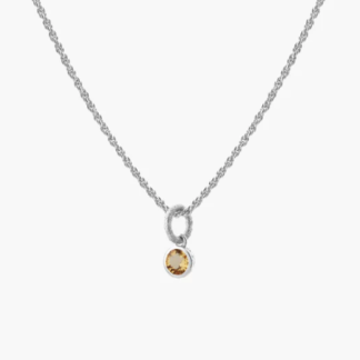 Tutti & Co Birthstone NOVEMBER Citrine Necklace Silver (NE625S)