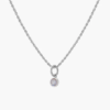 Tutti & Co Birthstone OCTOBER Moonstone Necklace Silver (NE624S)
