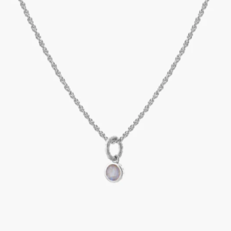 Tutti & Co Birthstone OCTOBER Moonstone Necklace Silver (NE624S)