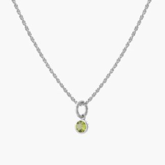 Tutti & Co Birthstone AUGUST Peridot Necklace Silver (NE622S)