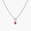 Tutti & Co Birthstone JULY Ruby Necklace Silver (NE621S)
