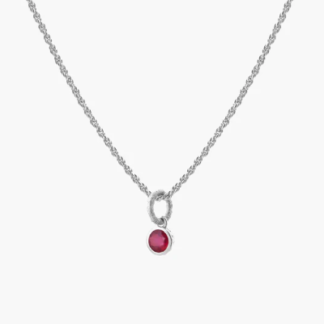 Tutti & Co Birthstone JULY Ruby Necklace Silver (NE621S)