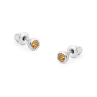 Tutti & Co Birthstone NOVEMBER Citrine Stud Earring Silver (EA541S)