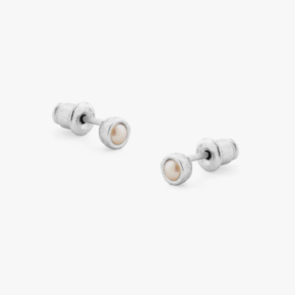 Tutti & Co Birthstone JUNE Pearl Stud Earring Silver (EA568S)