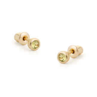 Tutti & Co Birthstone AUGUST Peridot Stud Earring Gold (EA538G)