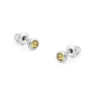 Tutti & Co Birthstone AUGUST Peridot Stud Earring Silver (EA538S)