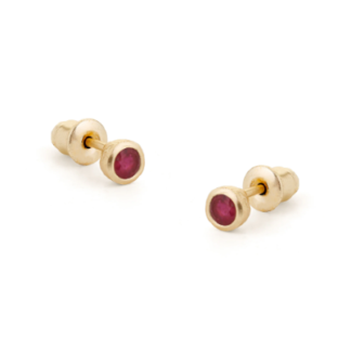 Tutti & Co Birthstone JULY Ruby Stud Earring Gold (EA537G)