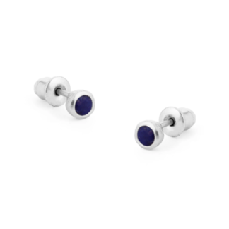 Tutti & Co Birthstone SEPTEMBER Lapis Lazuli Stud Earring Silver (EA539S)
