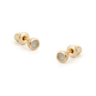 Tutti & Co Birthstone OCTOBER Moonstone Stud Earring Gold (EA540G)