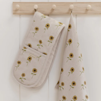 Sophie Allport Sunflower Linen Double Oven Glove
