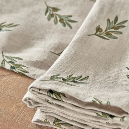 Sophie Allport Olive Linen Napkins Set of 4 - Image 3