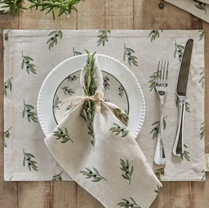 Sophie Allport Olive Linen Napkins Set of 4 - Image 4