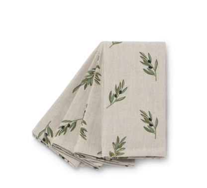 Sophie Allport Olive Linen Napkins Set of 4
