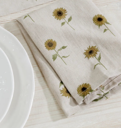 Sophie Allport Sunflower Linen Napkins Set of 4 - Image 2