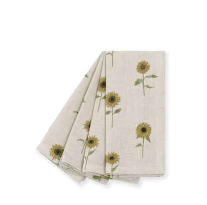Sophie Allport Sunflower Linen Napkins Set of 4 - Image 3