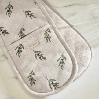 Sophie Allport Olive Linen Double Oven Glove