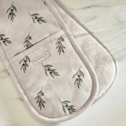 Sophie Allport Olive Linen Double Oven Glove