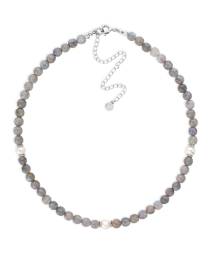 Claudia Bradby Labradorite and Pearl Choker Necklace - Image 2