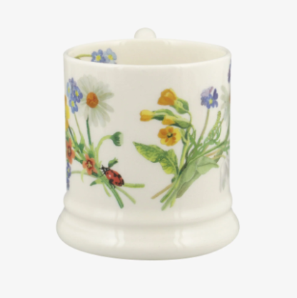 Emma Bridgewater at Gifted Boston Spa Wildflowers 1/2 pint mug view from the side