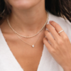 Tutti & Co Necklace at Gifted Boston Spa Cupid Necklace Gold being worn