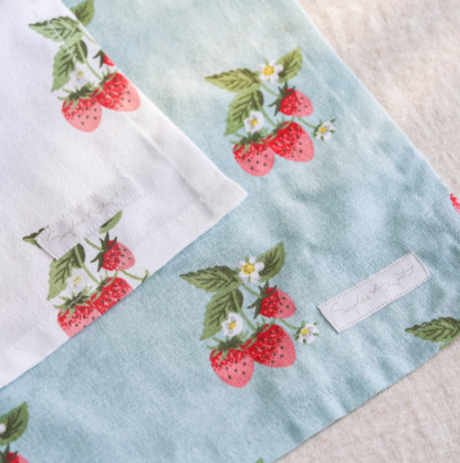 Sophie Allport at Gifted Boston Spa - Strawberries Blue Tea Towels Set of Two Close Up