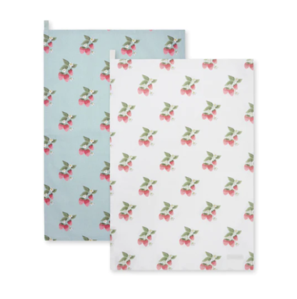 Sophie Allport at Gifted Boston Spa - Strawberries Blue Tea Towel Set of Two